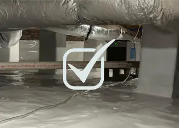 Crawl space vapor barrier installation image