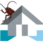 Carolina Moisture & Pest Control logo featuring home roof design with cockroach graphic