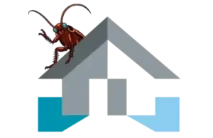 Carolina Moisture & Pest Control logo featuring home roof design with cockroach graphic