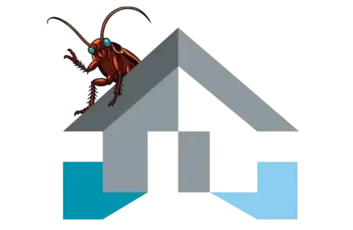 Carolina Moisture & Pest Control logo featuring home roof design with cockroach graphic
