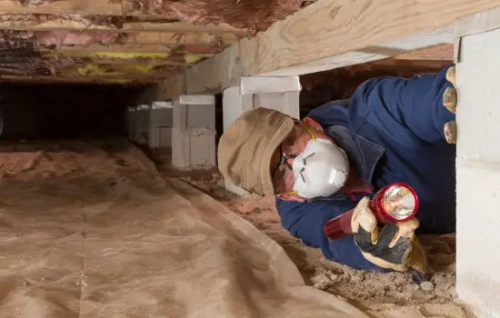 Crawl space inspection in Columbia SC showing termite entry points